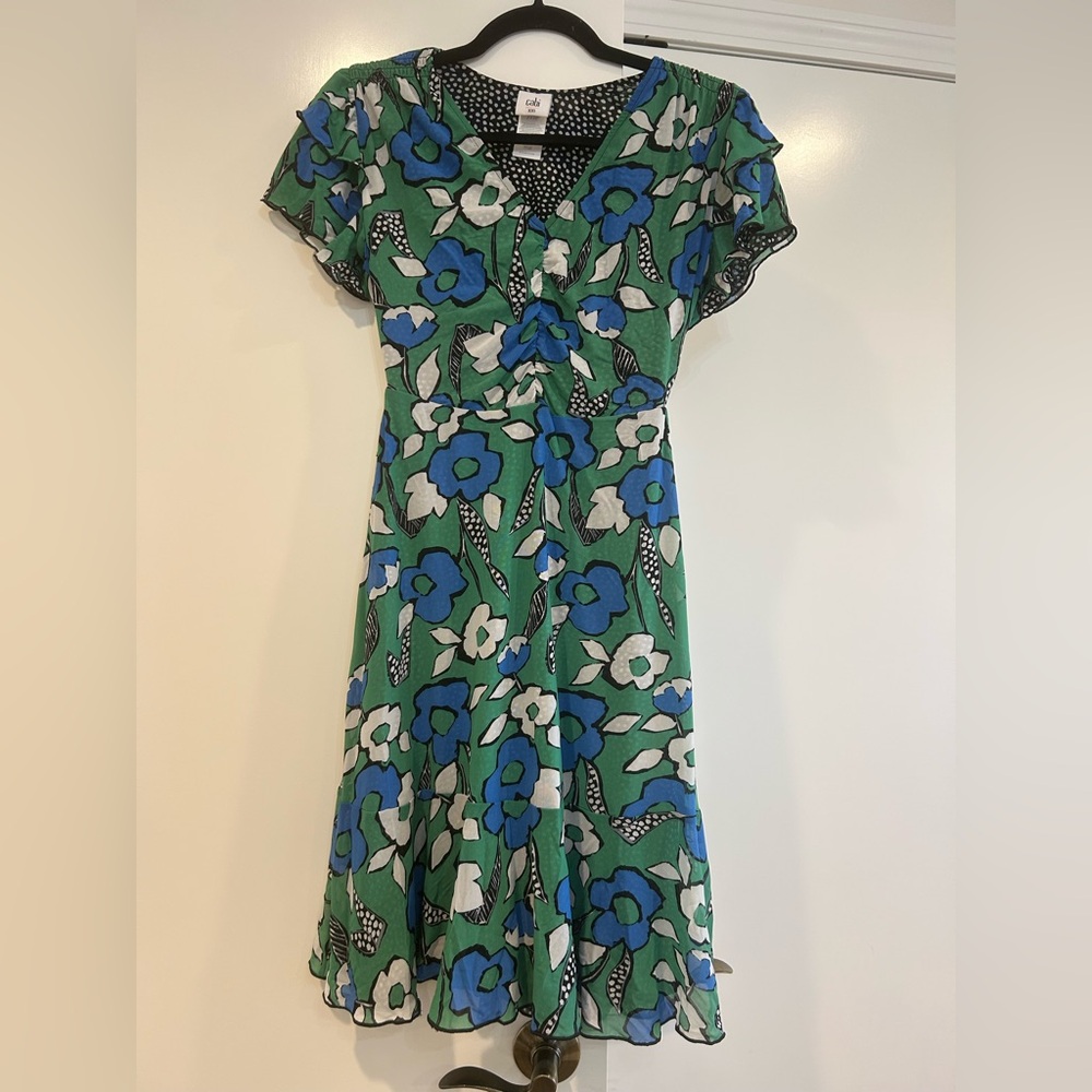 Cabi Celebrate Reversible Midi Dress Women’s Size XXS Floral Dot Mesh 6148 - Picture 2 of 10
